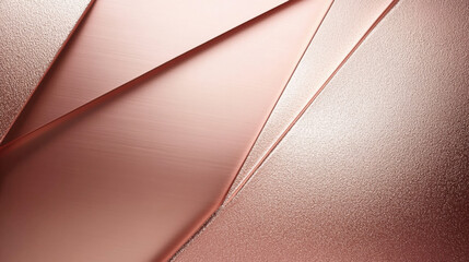 Luxurious rose gold background with subtle metallic textures and geometric shapes, creating elegant and modern aesthetic. Perfect for design projects and presentations