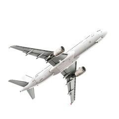Obraz premium Airplane flying isolated on white background