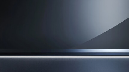 sleek metallic design featuring dark gray surface with soft glow at bottom, creating modern and sophisticated ambiance. This captures essence of contemporary aesthetics
