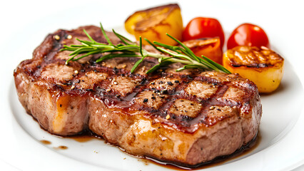 grilled pork ribs with vegetables