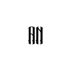 AN monogram logo design letter text name symbol monochrome logotype alphabet character simple logo