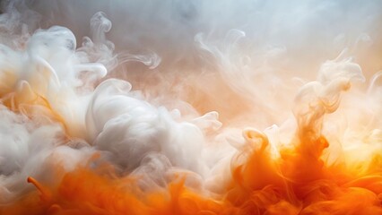 abstract white and orange mist backdrop for wallpaper