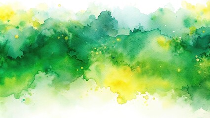 Fototapeta premium Abstract watercolor background with green and yellow hues
