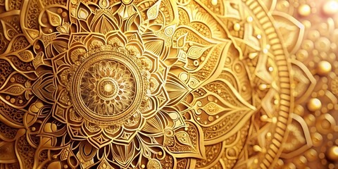 Elegant Circle Golden Mandala Pattern for Wedding Card Design and Decoration