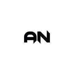 AN monogram logo design letter text name symbol monochrome logotype alphabet character simple logo