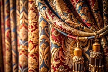 Fototapeta premium Elegant Curtain Texture Background for Home Decor and Design Inspiration