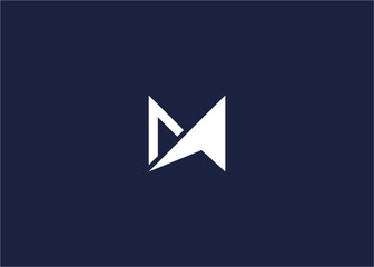 Letter m with arrow logo icon design vector design template inspiration