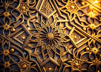 Elegant Gold and Black Arabesque Islamic Pattern for Arabic Background Design