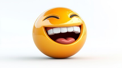 Fototapeta premium 3D Smiley Face Emoji Laughing Animated Illustration