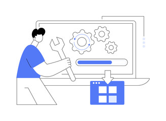 Upgrade software isolated cartoon vector illustrations.