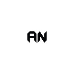 AN monogram logo design letter text name symbol monochrome logotype alphabet character simple logo