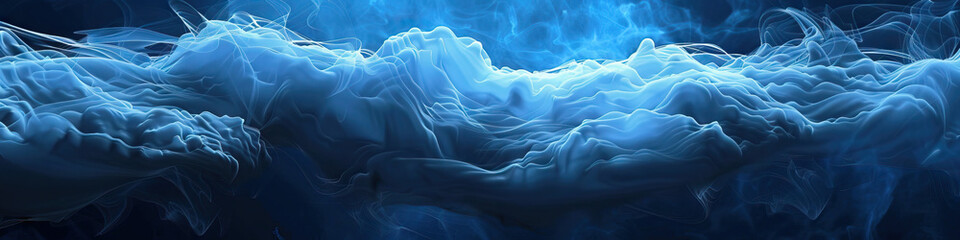 Obraz premium Ethereal Blue: A cloud-like pattern created by smoke or mist.