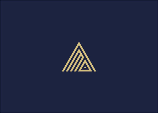 Letter md with triangle logo icon design vector design template inspiration