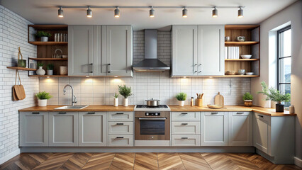 modern kitchen interior with kitchen