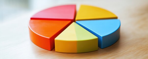 Obraz premium A colorful pie chart made of segmented pieces representing data distribution.