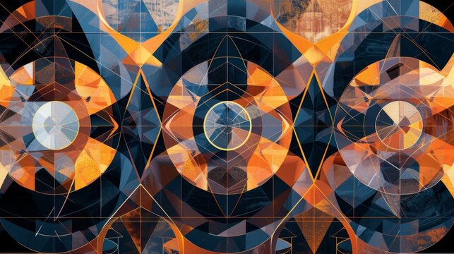 A geometric illustration depicting the symmetries and patterns within the three lepton generations.