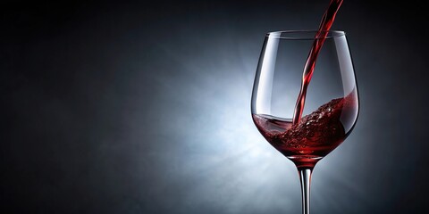 A pour of rich full bodied wine flowing down the side of a sleek glass, liquid, glassware, wine lover