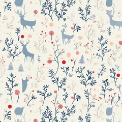 Fototapeta premium Holiday repetitive tile patterns for wrapping paper for Gift box