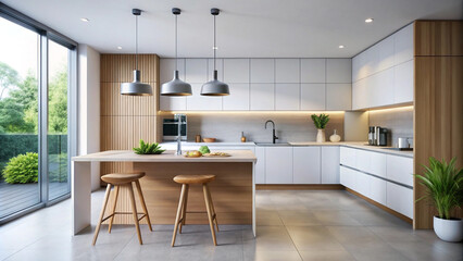 modern kitchen interior with kitchen