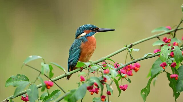 European Kingfisher ( Alcedo atthis ) close up	