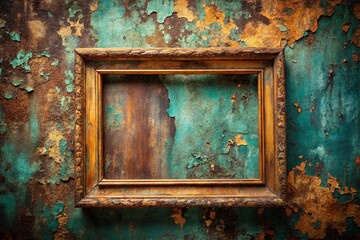 Empty Frame on Grunge Background - Capturing Texture and Depth in Panoramic Photography