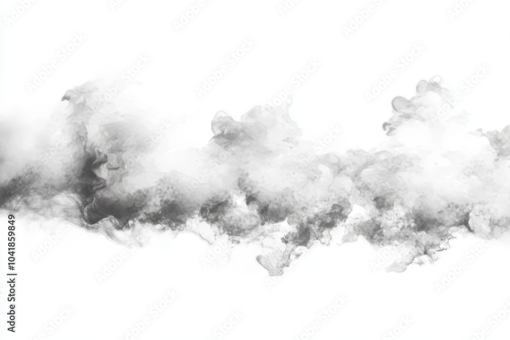 Poster cloud texture with dust and soil powder environment isolated on transparent background. atmosphere m