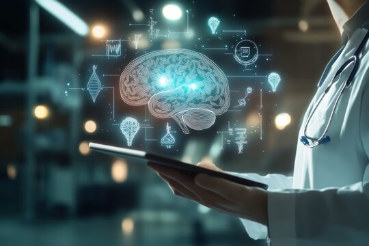 Advanced medical technology with digital brain imagery