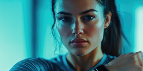 Fitness Studio: Determined Woman Pushing Her Limits