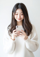 Fototapeta premium スマホと女性