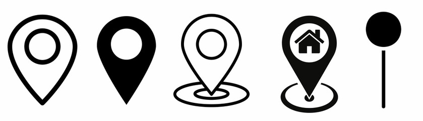 Location icons set in vector 