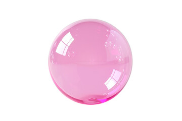 Obraz premium Shiny Pink Bubble Ball Isolated on Transparent or White Background
