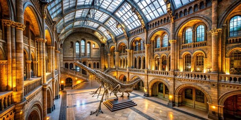 Naklejka premium Explore the Wonders of the Natural History Museum in London - A Journey Through Time and Nature's Marvels