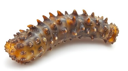 Sea cucumbers isolated on the white background.