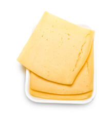Cheese on the white background