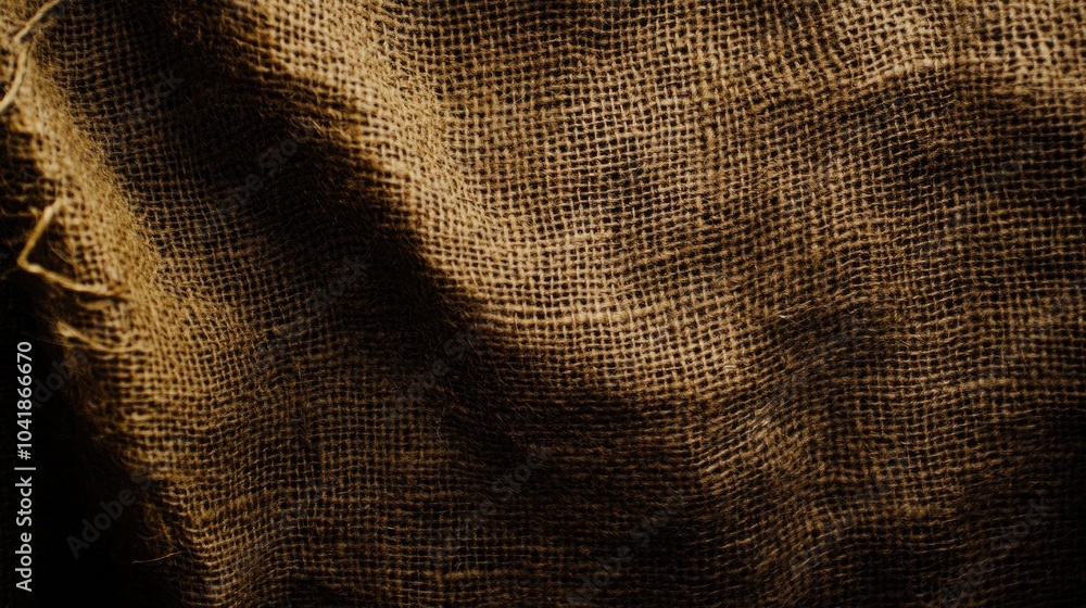 Poster coarse burlap texture with visible fibers and rough surface