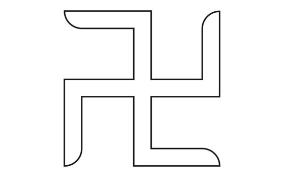 recommend clip art: Swastika outline symbol vector image, outline swastika png image