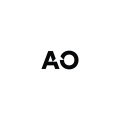 AO monogram logo design letter text name symbol monochrome logotype alphabet character simple logo