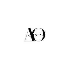 AO monogram logo design letter text name symbol monochrome logotype alphabet character simple logo