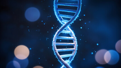 DNA Strand and Helix Structure Representing Deoxyribonucleic Acid