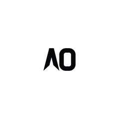 AO monogram logo design letter text name symbol monochrome logotype alphabet character simple logo