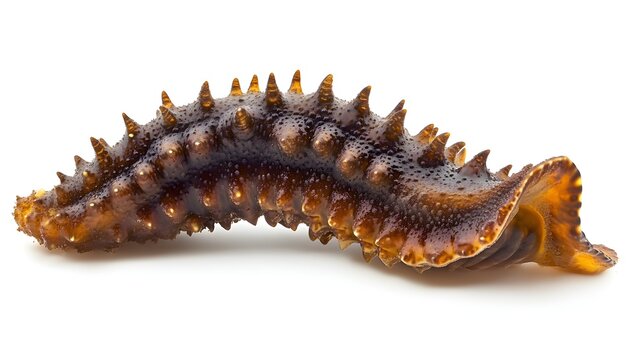 Sea cucumbers isolated on the white background.