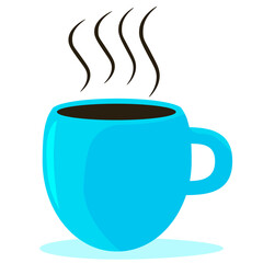 Hot blue coffee mug isolated png
