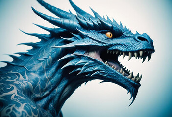 Naklejka premium a photo of dragon head generative AI