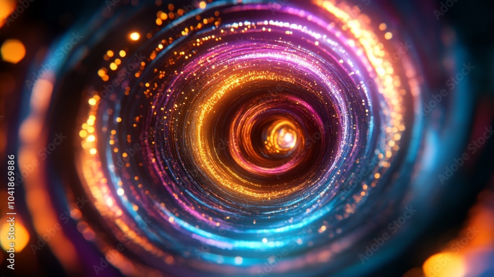 Poster enter an abstract realm through colorful dimensional portals.