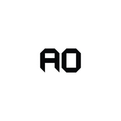AO monogram logo design letter text name symbol monochrome logotype alphabet character simple logo