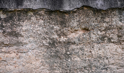 Empty brown rough stone wall on cave for abstract  background and texture. beautiful patterns, space for work, banner, wallpaper close up.