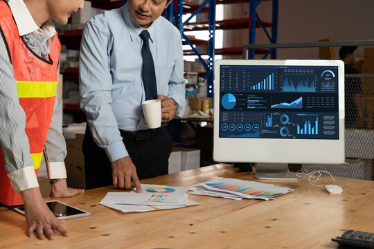 Business data dashboard provide business intelligence analytic for marketing strategy planning snugly with big data set to analyze customer demands and foreseeing business future
