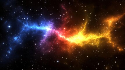 Fototapeta premium A breathtaking cosmic nebula shines brightly in deep space.