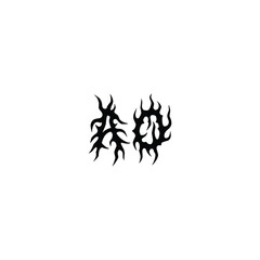 AO monogram logo design letter text name symbol monochrome logotype alphabet character simple logo