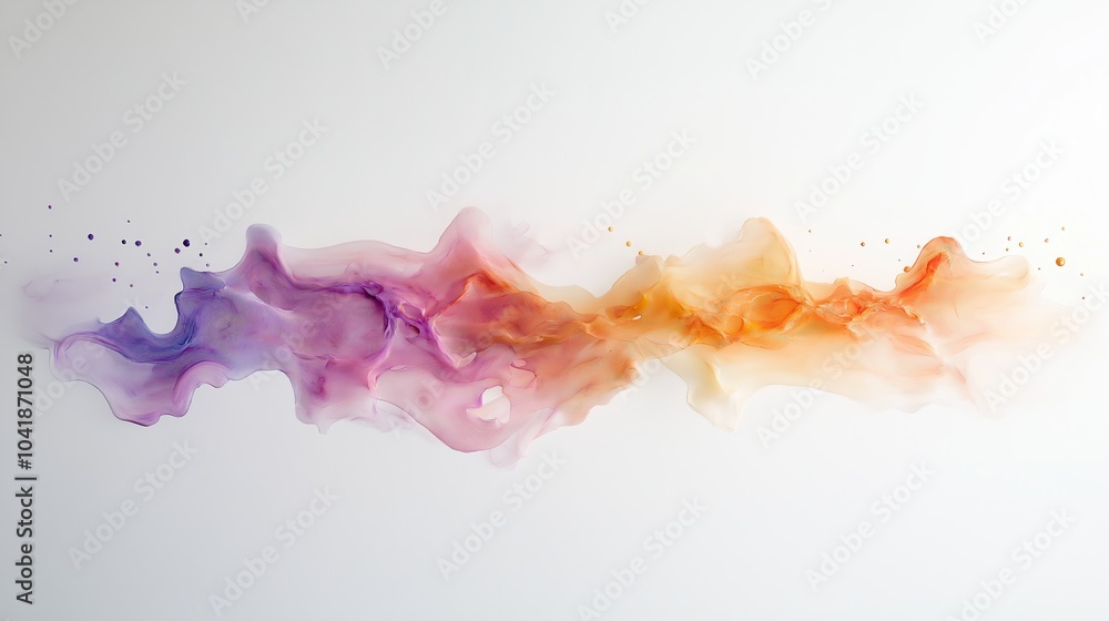 Aufkleber abstract background of multi-colored cloudy spreading paint strokes on a white background